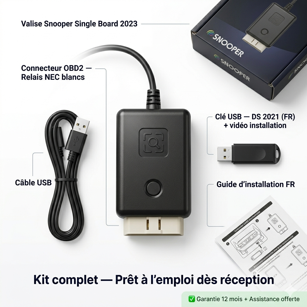 Valise Snooper Single Board 2023 avec logiciel version 2021 en Français | Bluetooth/USB